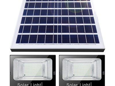 led太阳能投光灯40W65W100W户外照明庭院灯200W道路照明太阳能灯图5