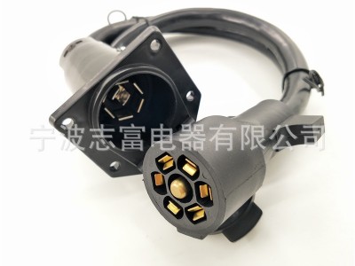 7芯拖车延长线3英尺双叉连接器7针拖车接线连接器插头线 房车线束图5
