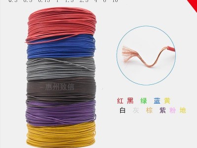 金环球电子线RV0.3/0.5/0.75/1/1.5平方单芯多股铜芯软电线电源线图2
