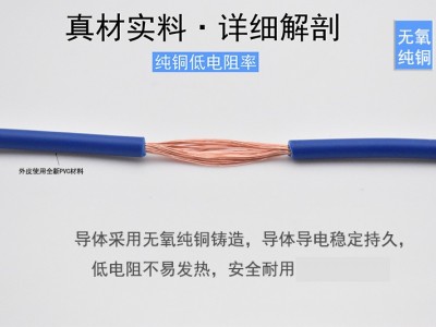 金环球电子线RV0.3/0.5/0.75/1/1.5平方单芯多股铜芯软电线电源线图5