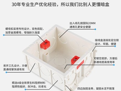86型接线开关插座底盒线盒预埋暗装PVC阻燃可拼接多只装图2