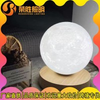 跨境3D月球灯书桌充电台灯卧室床头灯创意月亮灯礼物氛围感小夜灯