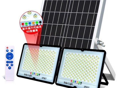 厂家批发太阳能户外灯庭院超亮室内外一拖二人体感应防水照明路灯图5