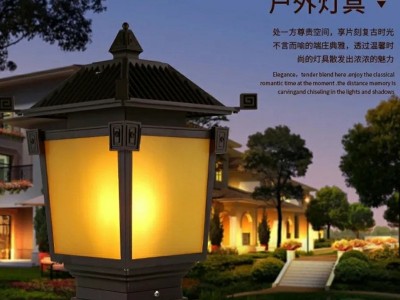 太阳能柱头灯柱头墙头门柱院灯户外大门别墅花园灯防水围墙灯图1
