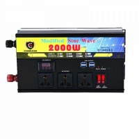 新款12V转220V 2000W修正波逆变器 车用家用户外多功能电源转换器