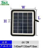 多晶太阳能板2W3W5W6V塑料边框DC头与USB母头光伏电池板