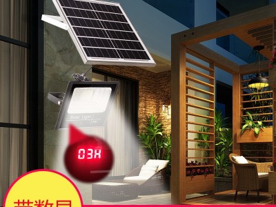 solar light太阳能户外庭院灯 400w防水电量显示 LED太阳能投光灯图5