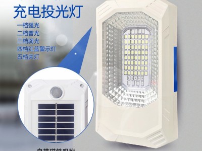 新款太阳能户外充电露营地摊灯应急充电警示灯挂钩磁吸充电宝照明图2