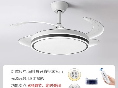 全光谱隐形风扇灯 led家用客厅卧室灯变频电扇灯可调光吊扇灯批发图5