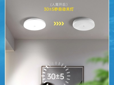 新款led人体声光控感应灯 物业走廊楼梯过道灯家用雷达感应吸顶灯图2