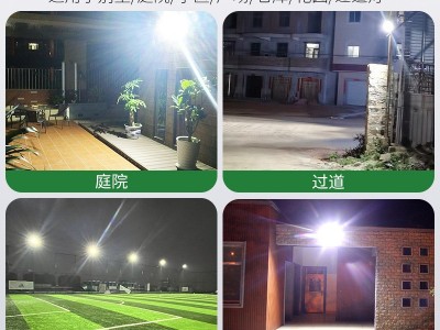 太阳能投光灯户外庭院灯一拖二大功率新农村超亮防雨室内LED路灯图2