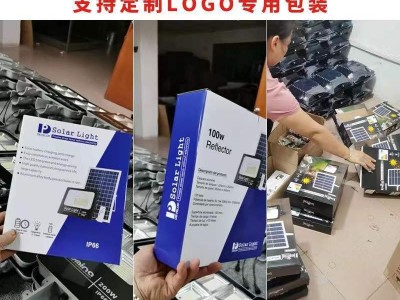 跨境太阳能投光灯户外太阳能灯庭院灯LED路灯投射灯泛光灯一拖二图4