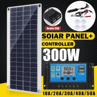 8W柔性太阳能电池板60A-10A控制器模块汽车RV船屋顶厢式露营300w