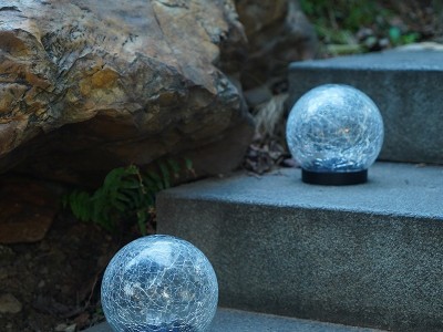 跨境太阳能玻璃球地插灯30led暖光裂纹玻璃地埋灯 户外花园草坪灯图4