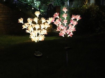 太阳能新款20led蝴蝶兰花灯仿真树枝地插灯户外庭院光纤花草坪灯图4