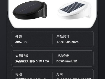 跨境新款智能户外防水太阳能雷达感应壁灯USB充电花园庭院LED照明图3