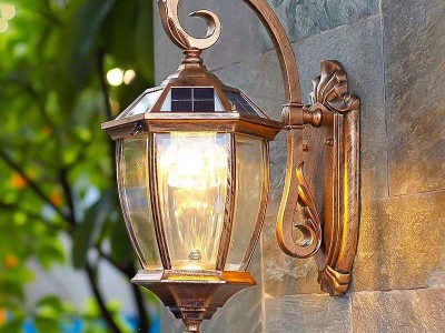 太阳能壁灯家用户外欧式阳台大门口室外墙壁花园别墅防水庭院灯图2