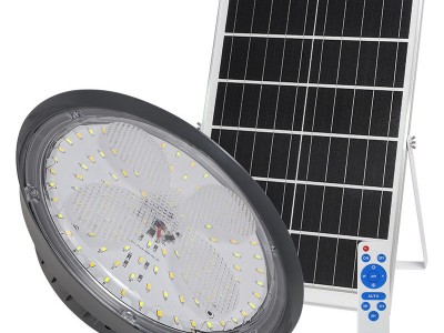 太阳能工矿灯 100w200w车库吊灯led遥控室内室外仓库太阳能照明灯图5