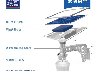 蓝晶易碳太阳能庭院灯花园别墅公园灯金苹果灯感应灯一体化LED灯图5
