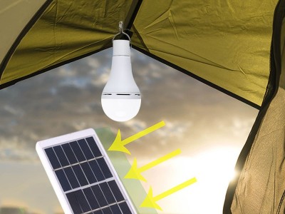led应急灯泡太阳能灯充电小蛮腰户外照明灯庭院停电低压球泡批发图2