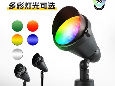 10w太阳能照树灯七彩渐变射树灯遥控户外防水花园太阳能插地灯图3